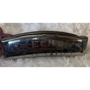 Vintage M. Hohner Echo C Key Curved Harmonica Made in Germany Original Box Works